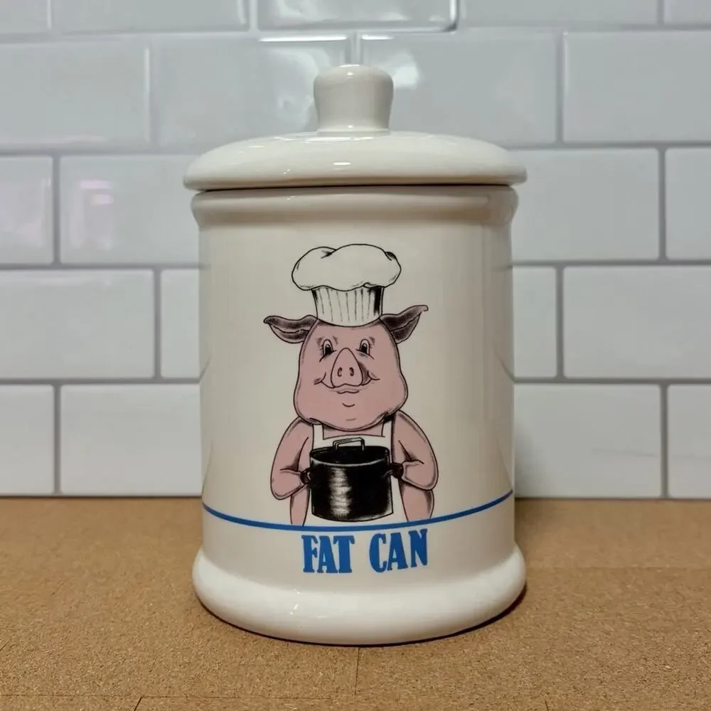 Vintage 1989 Bandwagon “Fat Can” Pig Chef grease/cookie jar